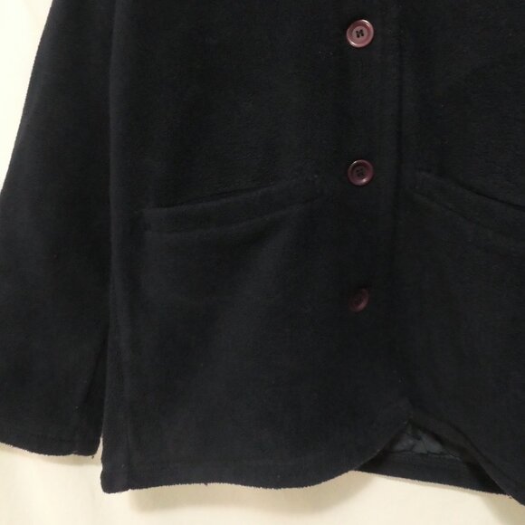 WEATHER SPIRITS | ladies medium | Navy Blue Fleece Button-Up Coat - Picture 7 of 15